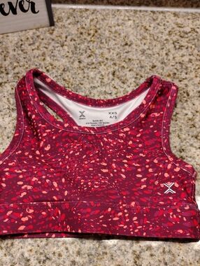 Xersion Girls' Pink-Red Speckled Athletic One-Piece